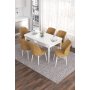 HANAH HOME Set Trpezarijski sto i 6 stolica Eva, Okr-beli - slika 1