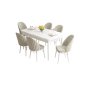 HANAH HOME Set Trpezarijski sto i 6 stolica Roz White Cream - slika 2