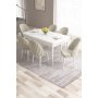 HANAH HOME Set Trpezarijski sto i 6 stolica Roz White Cream - slika 1