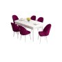 HANAH HOME Set Trpezarijski sto i 6 stolica Roz White Damson - slika 2