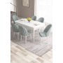 HANAH HOME Set Trpezarijski sto i 6 stolica Roz White Sea Green - slika 1