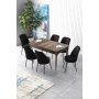 HANAH HOME Set Trpezarijski sto i 6 stolica Zen Baroque Black - slika 1