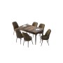 HANAH HOME Set Trpezarijski sto i 6 stolica Zen Baroque Brown - slika 2