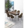 HANAH HOME Set Trpezarijski sto i 6 stolica Zen Baroque Brown - slika 1