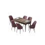 HANAH HOME Set Trpezarijski sto i 6 stolica Zen Baroque Dusty Rose - slika 2