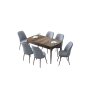 HANAH HOME Set Trpezarijski sto i 6 stolica Zen Baroque Grey - slika 2