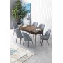 HANAH HOME Set Trpezarijski sto i 6 stolica Zen Baroque Grey - slika 1