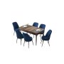 HANAH HOME Set Trpezarijski sto i 6 stolica Zen Baroque Navy Blue - slika 2
