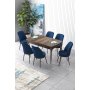 HANAH HOME Set Trpezarijski sto i 6 stolica Zen Baroque Navy Blue - slika 1