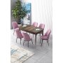 HANAH HOME Set Trpezarijski sto i 6 stolica Zen Baroque Pink - slika 1