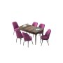 HANAH HOME Set Trpezarijski sto i 6 stolica Zen Baroque Purple - slika 2
