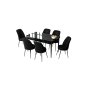 HANAH HOME Set Trpezarijski sto i 6 stolica Zen Black Marble Black - slika 2