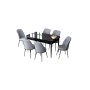 HANAH HOME Set Trpezarijski sto i 6 stolica Zen Black Marble Grey - slika 2