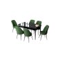 HANAH HOME Set Trpezarijski sto i 6 stolica Zen Black Marble Khaki - slika 2