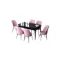 HANAH HOME Set Trpezarijski sto i 6 stolica Zen Black Marble Pink - slika 2