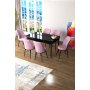 HANAH HOME Set Trpezarijski sto i 6 stolica Zen Black Marble Pink - slika 1