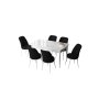 HANAH HOME Set Trpezarijski sto i 6 stolica Zen White Black - slika 2