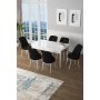 HANAH HOME Set Trpezarijski sto i 6 stolica Zen White Black - slika 1