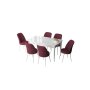HANAH HOME Set Trpezarijski sto i 6 stolica Zen White Burgundy - slika 2