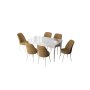 HANAH HOME Set Trpezarijski sto i 6 stolica Zen White Cappuccino - slika 2