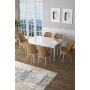 HANAH HOME Set Trpezarijski sto i 6 stolica Zen White Cappuccino - slika 1