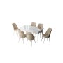 HANAH HOME Set Trpezarijski sto i 6 stolica Zen White Cream - slika 2