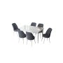 HANAH HOME Set Trpezarijski sto i 6 stolica Zen White Fume - slika 2