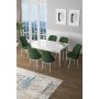 HANAH HOME Set Trpezarijski sto i 6 stolica Zen White Khaki - slika 1