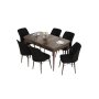 HANAH HOME Set Trpezarijski sto i 6 stolica Eva Baroque Black - slika 2