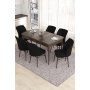 HANAH HOME Set Trpezarijski sto i 6 stolica Eva Baroque Black - slika 1