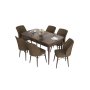 HANAH HOME Set Trpezarijski sto i 6 stolica Eva Baroque Brown - slika 2