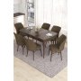 HANAH HOME Set Trpezarijski sto i 6 stolica Eva Baroque Brown - slika 1