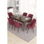 HANAH HOME Set Trpezarijski sto i 6 stolica Eva Baroque Burgundy - slika 1