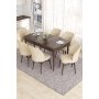 HANAH HOME Set Trpezarijski sto i 6 stolica Eva Baroque Cream - slika 1