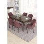 HANAH HOME Set Trpezarijski sto i 6 stolica Eva Baroque Dusty Rose - slika 1