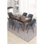 HANAH HOME Set Trpezarijski sto i 6 stolica Eva Baroque Fume - slika 1