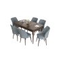 HANAH HOME Set Trpezarijski sto i 6 stolica Eva Baroque Grey - slika 2