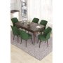 HANAH HOME Set Trpezarijski sto i 6 stolica Eva Baroque Khaki - slika 1