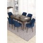 HANAH HOME Set Trpezarijski sto i 6 stolica Eva Baroque Navy Blue - slika 1