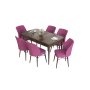 HANAH HOME Set Trpezarijski sto i 6 stolica Eva Baroque Purple - slika 2