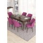 HANAH HOME Set Trpezarijski sto i 6 stolica Eva Baroque Purple - slika 1