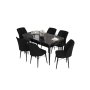 HANAH HOME Set Trpezarijski sto i 6 stolica Eva Black Marble Black - slika 2