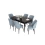 HANAH HOME Set Trpezarijski sto i 6 stolica Eva Black Marble Grey - slika 2