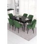 HANAH HOME Set Trpezarijski sto i 6 stolica Eva Black Marble Khaki - slika 1