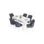 HANAH HOME Set Trpezarijski sto i 6 stolica Eva White Fume - slika 2