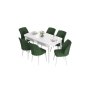 HANAH HOME Set Trpezarijski sto i 6 stolica Eva White Khaki - slika 2