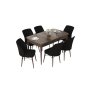 HANAH HOME Set Trpezarijski sto i 6 stolica Nef Baroque Black - slika 2