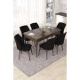 HANAH HOME Set Trpezarijski sto i 6 stolica Nef Baroque Black - slika 1