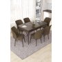 HANAH HOME Set Trpezarijski sto i 6 stolica Nef Baroque Brown - slika 1