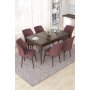HANAH HOME Set Trpezarijski sto i 6 stolica Nef Baroque Dusty Rose - slika 1
